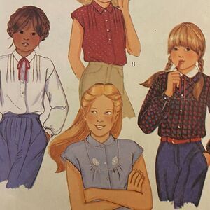 McCalls 6711 Pattern Top Girls 12 Vintage Academia Feminine Campus Peasant